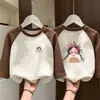 Forro polar para niñas Otoño Manga larga Térmico Invierno 2026 Nuevo Patchwork Infantil Manga larga Capa base Ropa interior para niñas Top