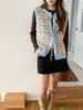 Chaleco de Punto de Lana Jacquard de Doble Botonadura con Cordones, Estilo Otoñal Nuevo, Atmosférico, 3er Día de la Mañana Zy4481