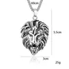 2026 Comercio Exterior Marca de Moda Estilo Retro Personalizado Colgante de Cabeza de León Collar Unisex Joyería Rock Punk Cadena de Acero Inoxidable