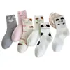 Calcetines de tubo medio para mujer, Calcetines de primavera y verano, Calcetines de algodón con diseño de chica linda de dibujos animados estilo japonés, Calcetines de dibujos animados