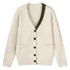 Ropa Masculina ACU Cárdigan casual de dos tonos para hombre, nuevo producto otoño e invierno 2026, diseño de bolsillo, chaqueta de punto de corte holgado para hombre