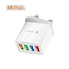 Carregador de celular 4USB 3A cor multi-porta cabeça de carregamento lâmpada LED regulamentos europeus regulamentos dos EUA plano transfronteiriço atacado