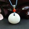 Guan Yu Jade Hetian Natural Jade Blanco Colgante de Princesa Amuleto de Seguridad Joyería al por Mayor S2051321