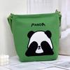 Bolsa de ombro estampada com panda fofo, bolsa feminina de desenho animado, grande capacidade, bolsa de estudante, bolsa casual