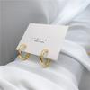 Pendientes de botón dorados simples y personalizados de acero de titanio, resistentes al deslustre, estilo ins de blogger de moda, para mujer