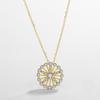 Collar sencillo y elegante de plata de ley S925 con circonitas brillantes, estilo noria, para mujer, con cadena de clavícula de alta calidad y combinable con todo.
