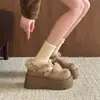 Zapatos de Algodón Cálidos con Plataforma Estilo Hada Japonesa con Faldas, Nuevo Modelo Invierno 2025 Zapatos Estilo Birkenstock