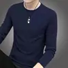 Playera básica de color sólido para hombre Otoño Nueva Simple de meter Manga media Esencial para usar debajo o encima Camiseta de manga larga