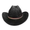 Chapéu de Cowboy Ocidental com Lantejoulas Novo Europeu e Americano Chapéu de Coco para Palco Festa Homens e Mulheres Aba Larga Chapéu de Jazz Dourado Prata Tendência