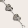 Corrente de Cintura Feminina de Luxo Coração Doce Bonita Elegante Padrão Floral Textura Gravada Corrente de Cintura Retrô Trabalho Pesado Corrente de Cintura Feminina