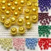 Perla de imitación brillante DIY 8mm cuentas de plástico con agujeros tejido a mano material para bolsa de abalorios cuentas redondas cuentas sueltas