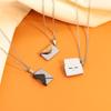 Moda Europea y Americana Versátil Sobre Collar Carta de Amor Regalo de Vacaciones Cadena Simple para Clavícula Colgante de Joyería Grabable DIY