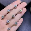 Anillo con Ojo de Gato Natural Color Miel Oro-Verde Incrustado Plata de Ley S925 Chapado en Oro Anillo Conservador de Color