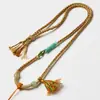 Collar con Cuerda de Algodón Frotada a Mano Tibetana, Cuerda para Lanyard, Amuleto de Ámbar Wenwan, Cuerda para Thangka, Tejido a Mano con Lanyard, Estilo Étnico