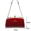 Bolso de Mano Minimalista Popular Europeo y Americano de Charol Borgoña con Cadena, Bolso de Hombro Elegante para Mujer, Bolso de Lujo Ligero para Mujer al por Mayor