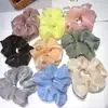 Nova coréia de grandes dimensões de seda brilhante cor sólida anel intestino grande anel de cabelo anel de cabelo elegante de seda laço de cabelo anel de cabelo acessórios para o cabelo