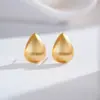 Aretes Cepillados Hechos a Mano Bañados en Oro de 24K Agujas de Plata Aretes Estilo Retro de Mediados de Siglo Estilo Ins Aretes Sencillos Al por Mayor