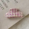 Pinza para el Cabello de Acetato con Diseño Fresco y Sencillo de Cuadros, Flores y Tachuelas de Diamante 2025 Nuevo Elegante para Recogidos Tiburón Pinza Versátil Accesorio para el Cabello