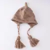 Gorro tejido para niñas, moderno y versátil, gorro de lana de color liso para niñas pequeñas, nuevo gorro cálido de otoño e invierno para niños y niñas