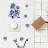 Hs1322C Planta Artificial Flor Azul Adhesivo Autoadhesivo para Interruptor Decoración de Pared para Interruptor de Luz de Habitación