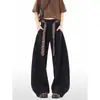 Calça xadrez original da moda estilo Harajuku, nova, tendência japonesa, com cinto, 250g, cintura semi-elástica, moderna