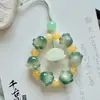 Cadena Luminosa para Teléfono con Pata de Gato y Raíz de Bodhi, Alto Valor Estético, Colgante Corto Estilo Antiguo, Cordón para Teléfono de Raíz de Bodhi Anti-Pérdida
