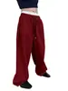 Pantalones Deportivos Largos para Hombre 2025 Europeos y Americanos Amazon Tk con Cintura de Cordón, Pierna Recta Ancha, Ajuste Holgado, con Bolsillos