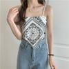 Corredor Lenço de Seda Flor de Caju Camisola Colete Design Sense Niche Interno Sem Alças Roupa Externa Curto Top Verão Moda