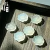 Directamente del fabricante: Collar con Colgante de Ágata Blanca Calcedonia Tipo Hielo, Hebilla de Paz Buda Guanyin Maitreya, Amuleto con Forma de Hoja al por Mayor