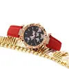 2026 Reloj de Pulsera Redondo con Correa de Cuero Estilo Europeo Transfronterizo Fresco y Dulce Set de Pulsera de Amor para Mujer Reloj de Cuarzo