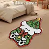 Adorable Árbol de Navidad Hombre de Jengibre Terciopelo de Cristal Felpudo Decorativo Hogar Sala de Estar Cocina Pasillo Felpudo Grueso Extraterrestre