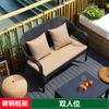 Sofá de Rattan para Exterior Pátio Varanda Exterior Exterior Exterior Jardim Sala de Estar Sofá Combinado de Cadeira de Rattan Dupla Impermeável Protetor Solar