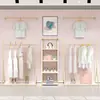 Arara de Exposição para Loja de Roupas Luxo Simples Dourada Cabideiro de Casaco Exibição de Roupas Cabide Loja de Roupas Femininas Combinação de Cabideiros