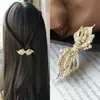 2024 Grampo de Cabelo de Liga com Strass Franja Lateral Presilha de Mola Estilo Coreano Clipe Superior Feminino Acessório de Cabelo Laço Fresco e Doce
