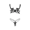 Conjunto de Lingerie Sexy Três Peças com Sutiã Push-Up com Aro e Calcinha com Abertura na Virilha, Não Precisa Tirar, Bordado Solúvel em Água 8046