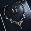 Joyería Transfronteriza Set de Collar y Aretes de Novia, Accesorios de Vestido de Boda Personalizados con Pedrería de Alta Gama, Joyería de Noche para Mujer