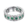 Anillo Popular Retro de Diamantes de Zirconia Esmeralda para Hombre, Estilo Europeo y Americano, Personalizado, de Nicho, Versátil