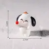 Decoraciones navideñas en miniatura con adorables cachorros y cerditos jugando en la nieve, accesorios para manualidades, mini figuras de escritorio