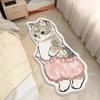 Tapete de chão imitação de caxemira de gato de desenho animado fácil de cuidar tapete de porta de banheiro fabricantes atacado tapete de porta estilo menina