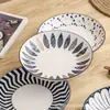 Plato Hondos Estilo Japonés para Sopa Plato para Verduras Hogareño 2022 Nuevo Plato de Cerámica Vajilla de Alto Valor Plato de Cena