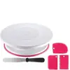 Conjunto de Boleira Giratória com 69 Peças, Bicos de Confeitar de Aço Inoxidável, Ferramenta de Camadas, Espátula, Conjunto de Ferramentas para Bolo