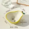 Conjunto Criativo Fofo de Tigela e Colher de Cerâmica com Frutas para Uso Doméstico, Tigelas Pequenas em Formato de Maçã, Banana e Pera para Café da Manhã e Tigelas de Sobremesa para Crianças