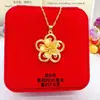Pingente Feminino Vietnamita Banhado a Ouro, Pingente Floral Espesso Dourado para Mulheres, Estiloso e Elegante, Joias Atacado Direto da Fábrica