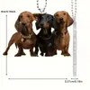 Decoração de Casa em Acrílico Fofo Ornamento de Carro Pendurado Cão Pet Decoração de Cachorro Plano Pingente Decoração Simples para Retrovisor de Carro