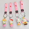 Suprimento para Barraca de Mercado Noturno Estilo Misto Boneco Ursinho Desenho Animado Chaveiro Pingente Personalizado para Carro Pingente de Bolsa de Presente da Moda
