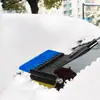 Pala de Nieve para Coche, Pala Multifuncional Telescópica para Eliminar Nieve y Hielo, Raspador de Hielo de Tendón de Res, Cepillo para Eliminar Escarcha, Cepillo de Nieve con Martillo de Seguridad