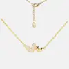 Collar Sencillo y Versátil Estilo Coreano con Forma de Corazón, Elegante Cadena para Clavícula con Colgante Doble Corazón, Romántico Regalo para el Día de San Valentín
