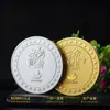 Monedas Conmemorativas Metálicas Personalizadas de Fábrica para Turistas, Regalos Culturales y Creativos Escénicos, Medallas Conmemorativas de Aleación de Hierro Color Oro y Plata Hidráulica
