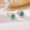 Pendientes de plata de ley S925 con diseño de ciervo, chapados en oro, de jade, vintage, ligeros, de lujo, con cuentas cuadradas y redondas, geométricos, sencillos, de plata.