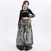 Ropa de Baile Jazz para Niñas Moda Tendencia Fresca Disfraz de Performance de Danza Callejera para el Día de Año Nuevo Conjunto de Práctica de Jazz para Niñas Marca de Moda para Niñas